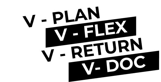 logos V-PLAN V-FLEX V-RETURN V-DOC offres logistiques Viapost